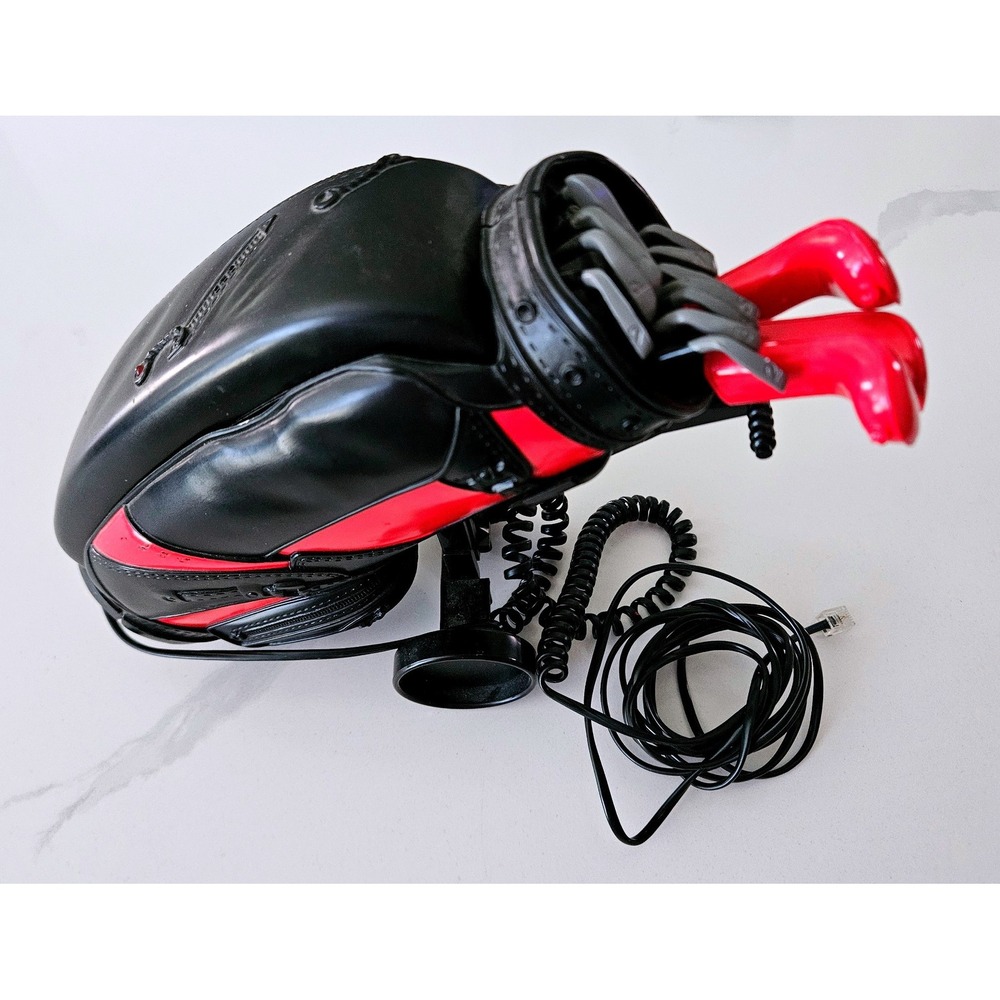 Microtel Golf Bag Telephone Novelty Landline Phone Black Red OS Good Vintage 810